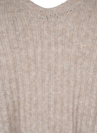 Strikket genser med splitt, Simply Taupe Mel., Packshot image number 2