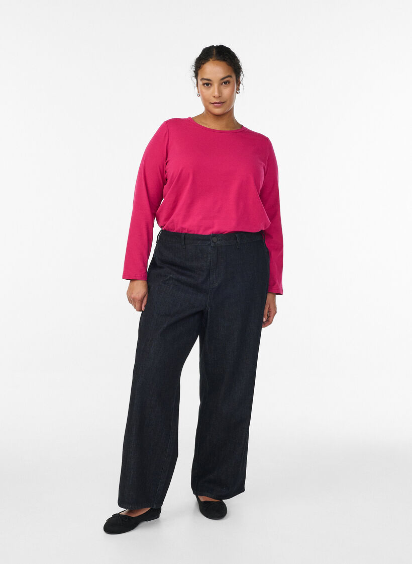 Basis jersey topp med lange ermer, Rosa, Model image number 1