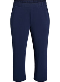 Loose fit bukser med 7/8 lengde, Blå Loose fit bukser med 7/8 lengde
