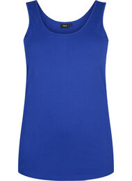 Ensfarget basic topp i bomull, Sodalite Blue