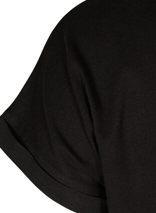 T-skjorte i bomullsmiks, Black, Packshot image number 3