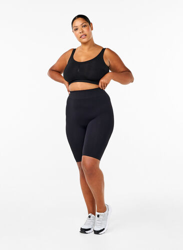 Sømløs sykkelshorts, Black, Model image number 3