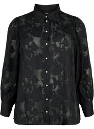 Jacquardskjorte med perleknapper, Black