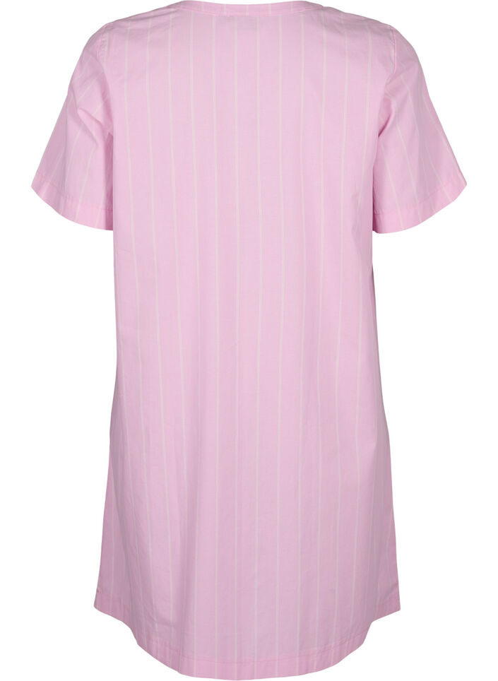 Stripete kjole i økologisk bomull, Lilac Sachet, Packshot image number 1