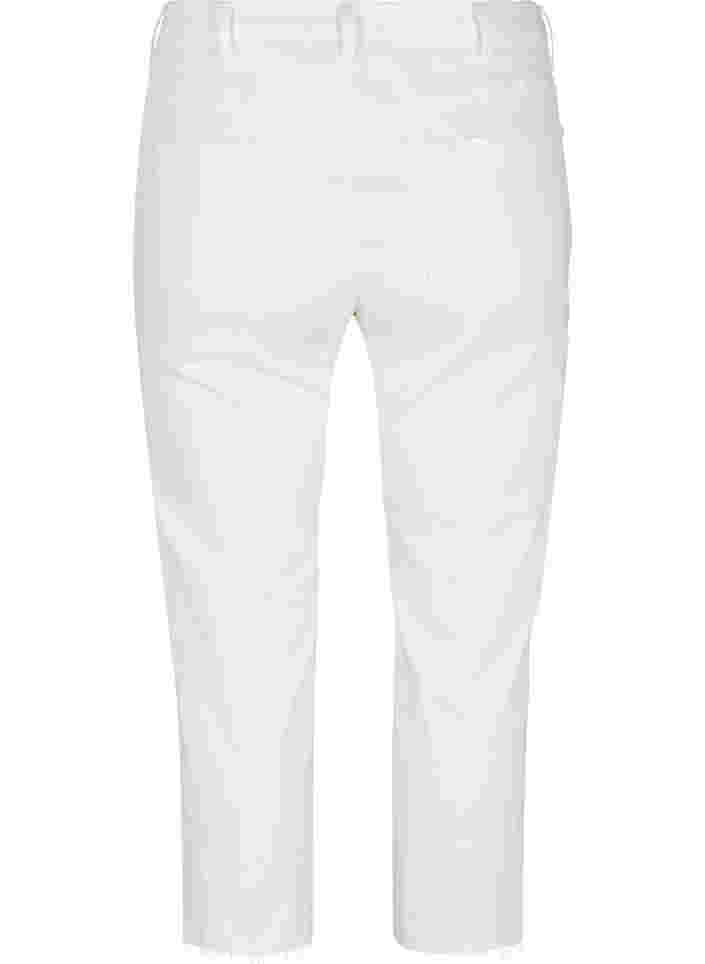 7/8-lengde jeans med rå kanter og høyt liv, White, Packshot image number 1