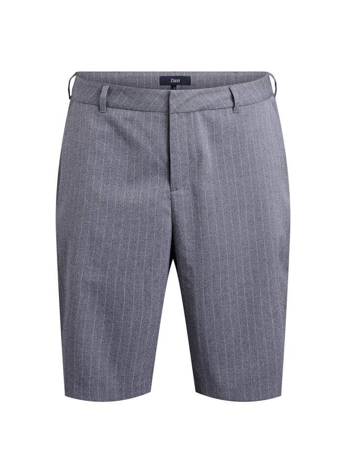Pinstripe Bermuda-shorts med Loose fit, Gr&aring;, Packshot image number 0