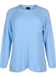 Melert-genser med splitt i siden, Blue Bell/White Mel.