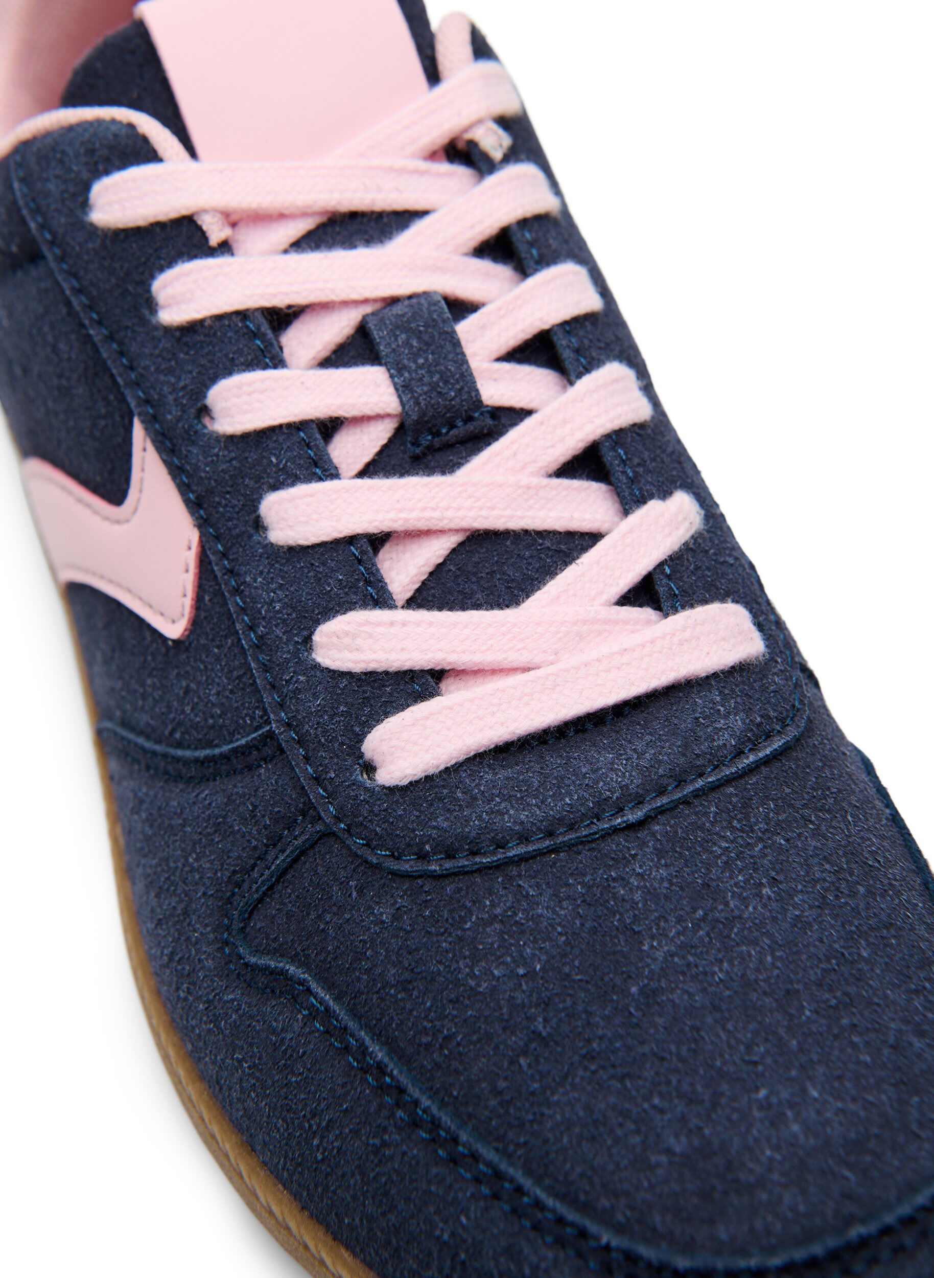 Zizzi Imiterte semsket skinnsneakers, Bl&aring;, Packshot image number 3