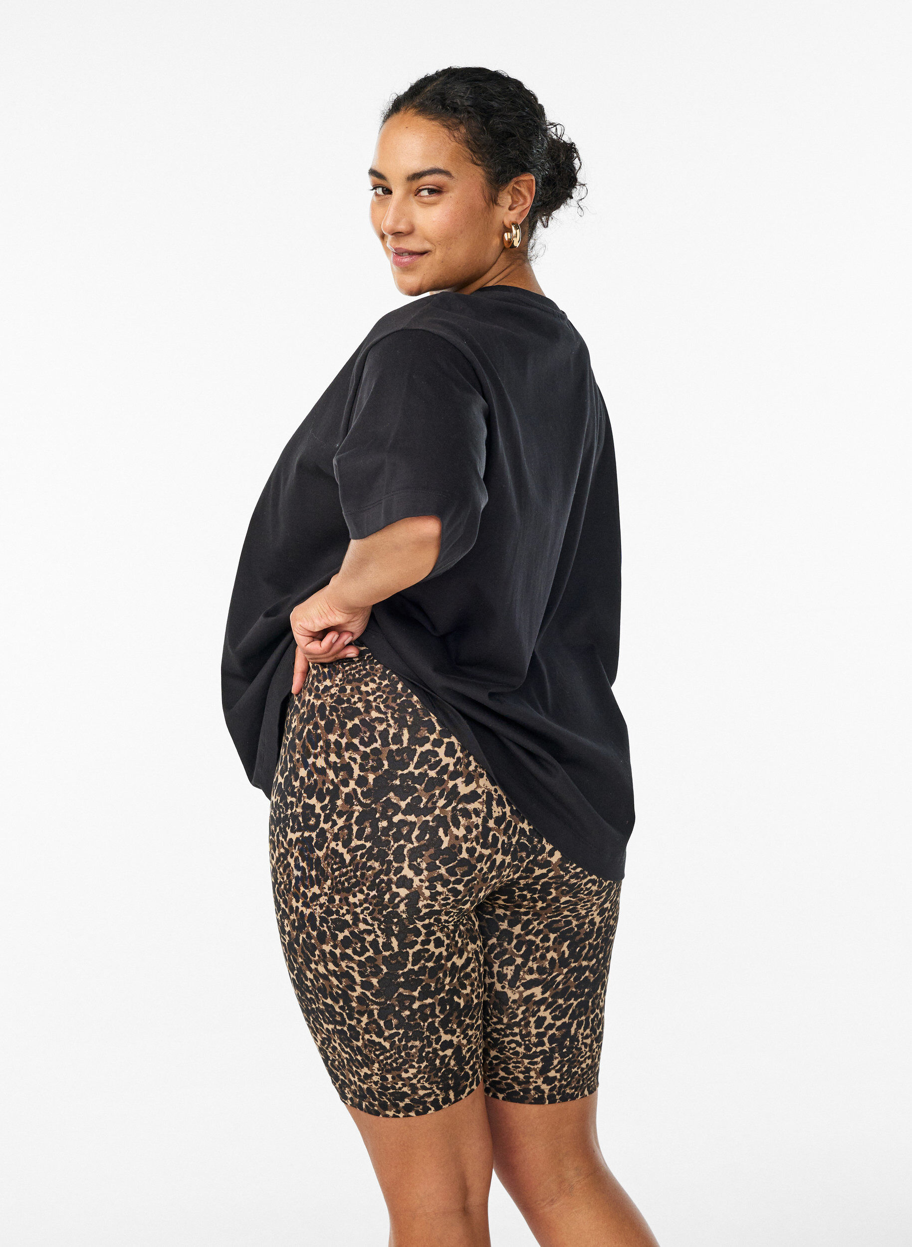 Zizzi2-pakke sykkelshorts, Brun, Model image number 2
