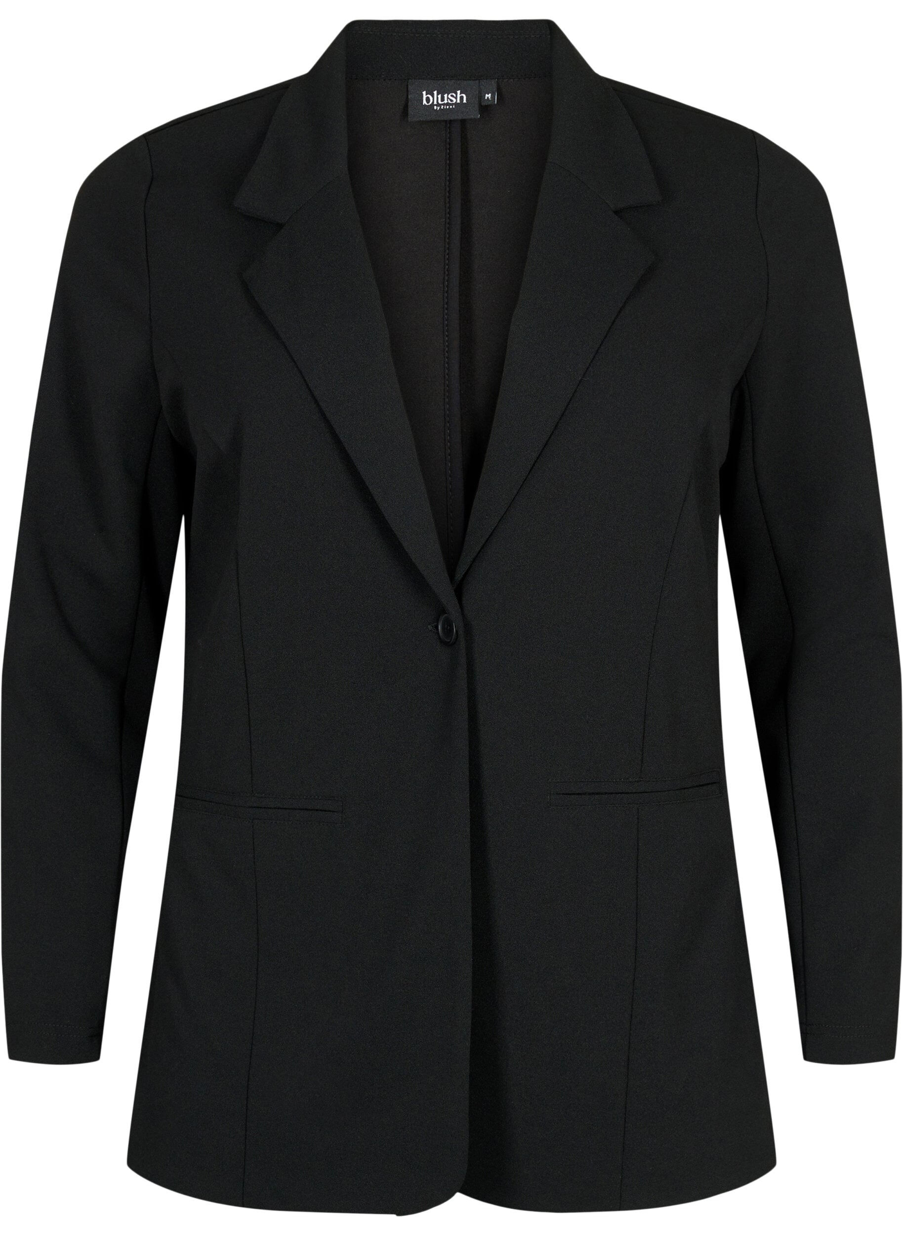Zizzi Blazer med lommer, Black, Packshot image number 0