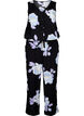 Jumpsuit uten ermer i viskose, Black Big Flower AOP, Packshot image number 0