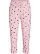 Pyjamasbukse i mykt jerseystoff med h&oslash;y midje og frukttrykk, Rosa, Packshot image number 0
