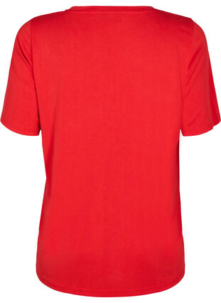 Zizzi T-skjorte i Tencel ™ Modal med rund hals, Rød, Packshot image number 1