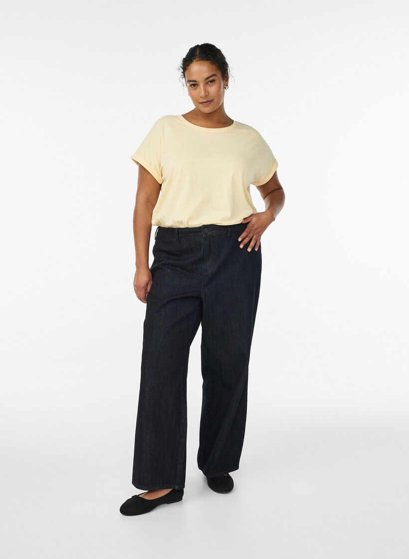 Melert T-skjorte med korte ermer, Gul, Model image number 1