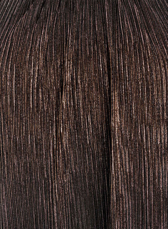 Festbluse med glitterstriper og lange ermer, Svart, Packshot image number 2