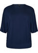 Jerseybluse med albuelange ballongermer, Bl&aring;, Packshot image number 0