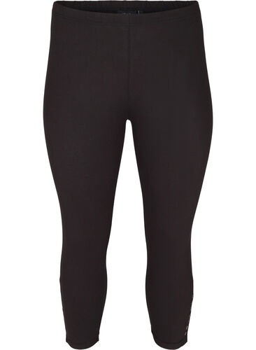 3/4-leggings med knapper, Black, Packshot image number 0