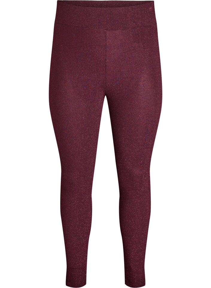 Glittermønstrede leggings, Mørk Bordeaux, Packshot image number 0