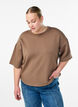 Kort loose fit t-skjorte i modalblanding, Brun, Model image number 0