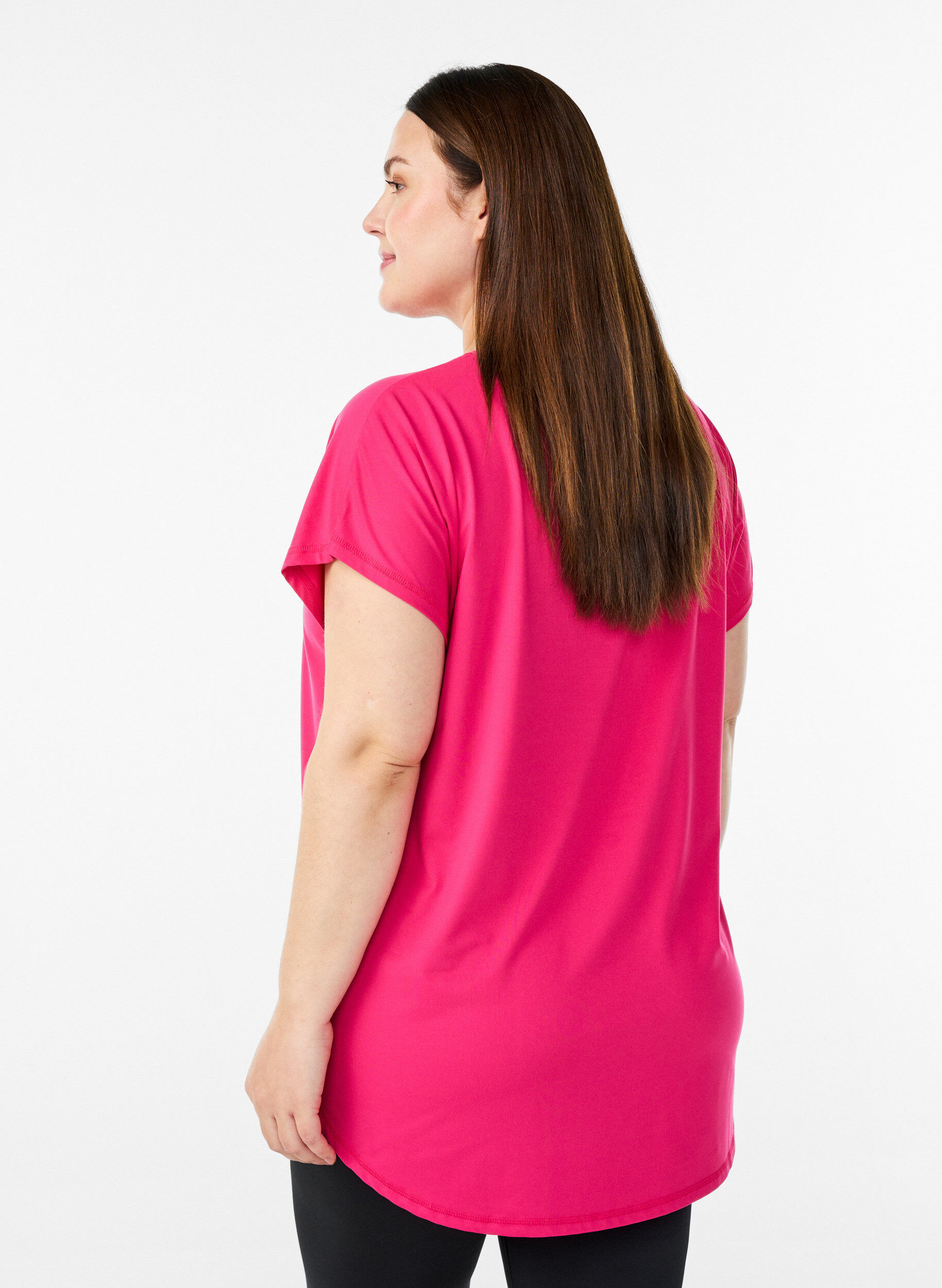ZizziT-skjorte til trening med V-hals, Rosa, Model image number 2
