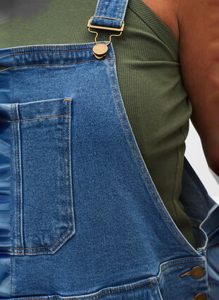 Snekkerbukser i denim, Blue denim, Model image number 3