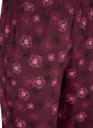 Zizzi Bomull Pyjamas bukser med utskrift, Mørk Bordeaux, Packshot image number 2