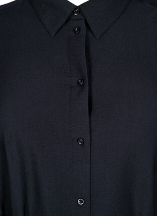 Zizzi Skjortekjole med knytebelte og lange ermer, Svart, Packshot image number 2