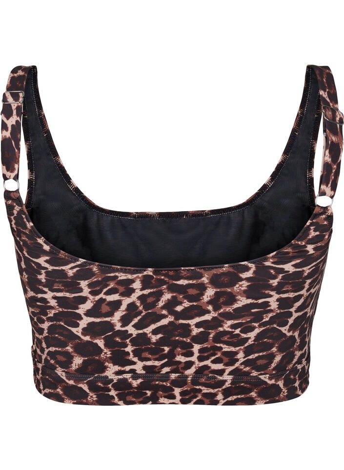 Mønstrete bikinitopp med justerbare stropper, Autentic Leopard, Packshot image number 1