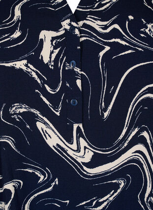Blomstret bluse med 3/4-ermer, N. Blazer Swirl AOP, Packshot image number 2