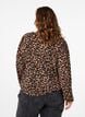 Bluse med lange ermer og leopardmønster, Brun, Model image number 2