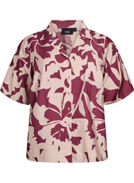 Skjorte bluse med print og V-hals, Port Royal Flower