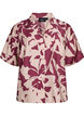 Skjorte bluse med print og V-hals, Rød, Packshot image number 0