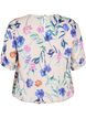 Blomstret bluse med vaffels&oslash;m, Bl&aring;, Packshot image number 1