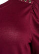Bluse med knappedetaljer og korte puffermer, M&oslash;rk Bordeaux, Packshot image number 2