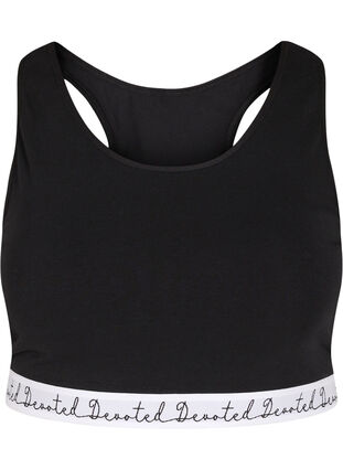 BH med en rund hals i bomull, Black, Packshot image number 0