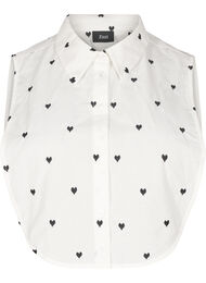 Løs krage med broderte hjerter, White
