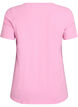 Ensfarvet basic bomulls T-skjorte, Rosa, Packshot image number 1
