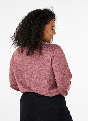 Zizzi FLASH - Jerseybluse med lange ermer, Rosa, Model image number 2