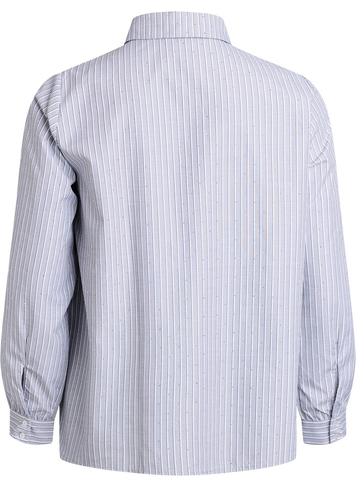 Stripete skjorte med nagler, Svart, Packshot image number 1