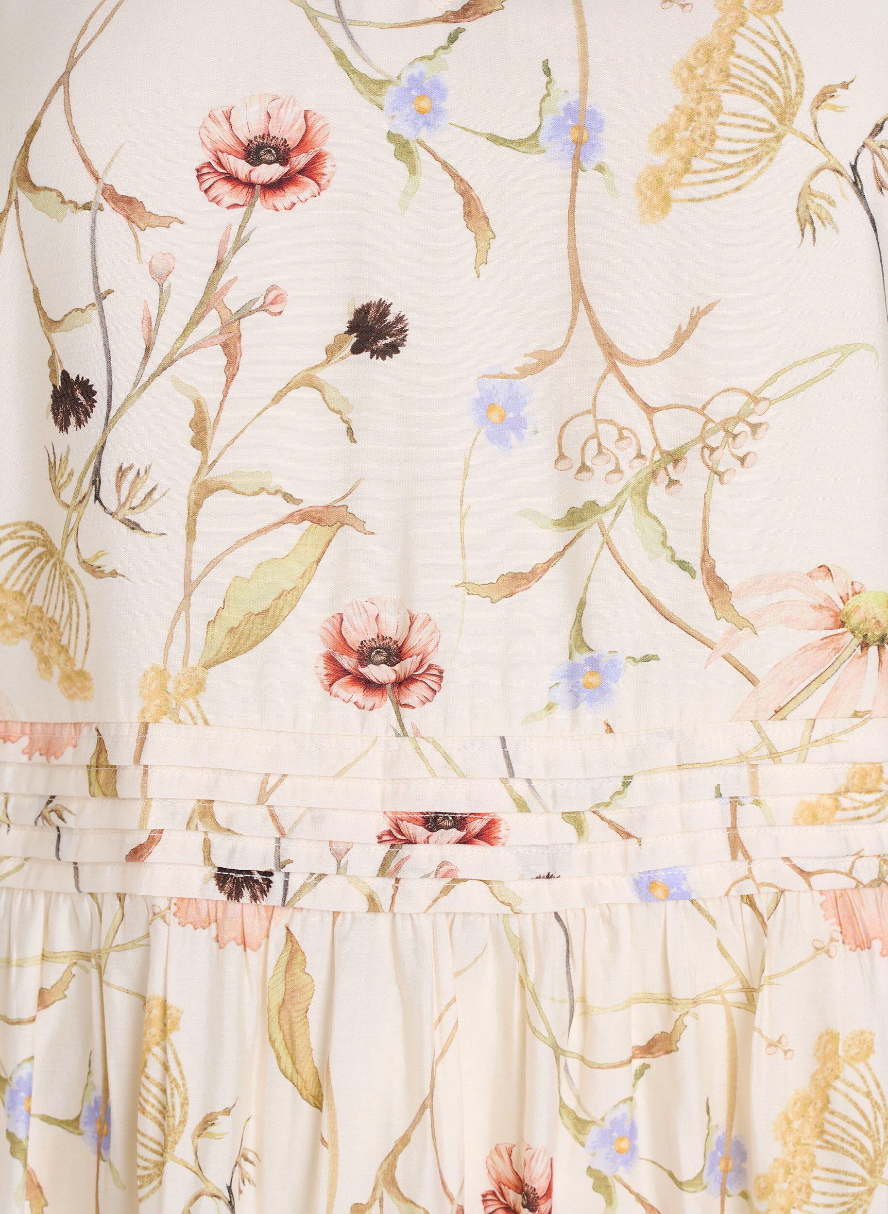ZizziBlomstret midikjole med A-form, Beige, Packshot image number 2