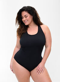 Badedrakt med krysset rygg, Black, Model