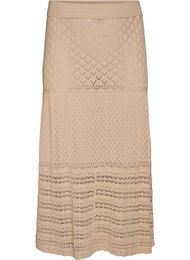 Strikket skj&oslash;rt med hullm&oslash;nster, Beige