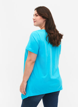 T-skjorte i bomull med korte ermer, Blue Atoll Sunshine, Model image number 1