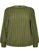 Jerseybluse med struktur og ballongsilhuett, Gr&oslash;nn, Packshot image number 0