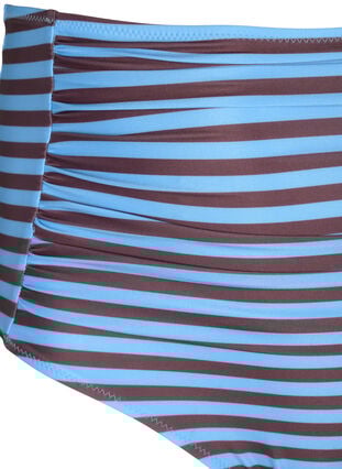 Zizzi Bikinitruse med høy midje og striper, Blå, Packshot image number 2