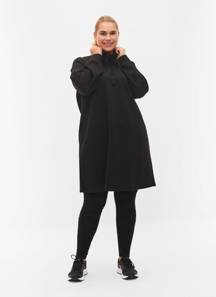 Kjole med høy hals, Black, Model image number 2
