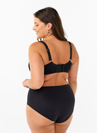 Zizzi Mikrofibertruser med blondedetaljer, Black, Model image number 1