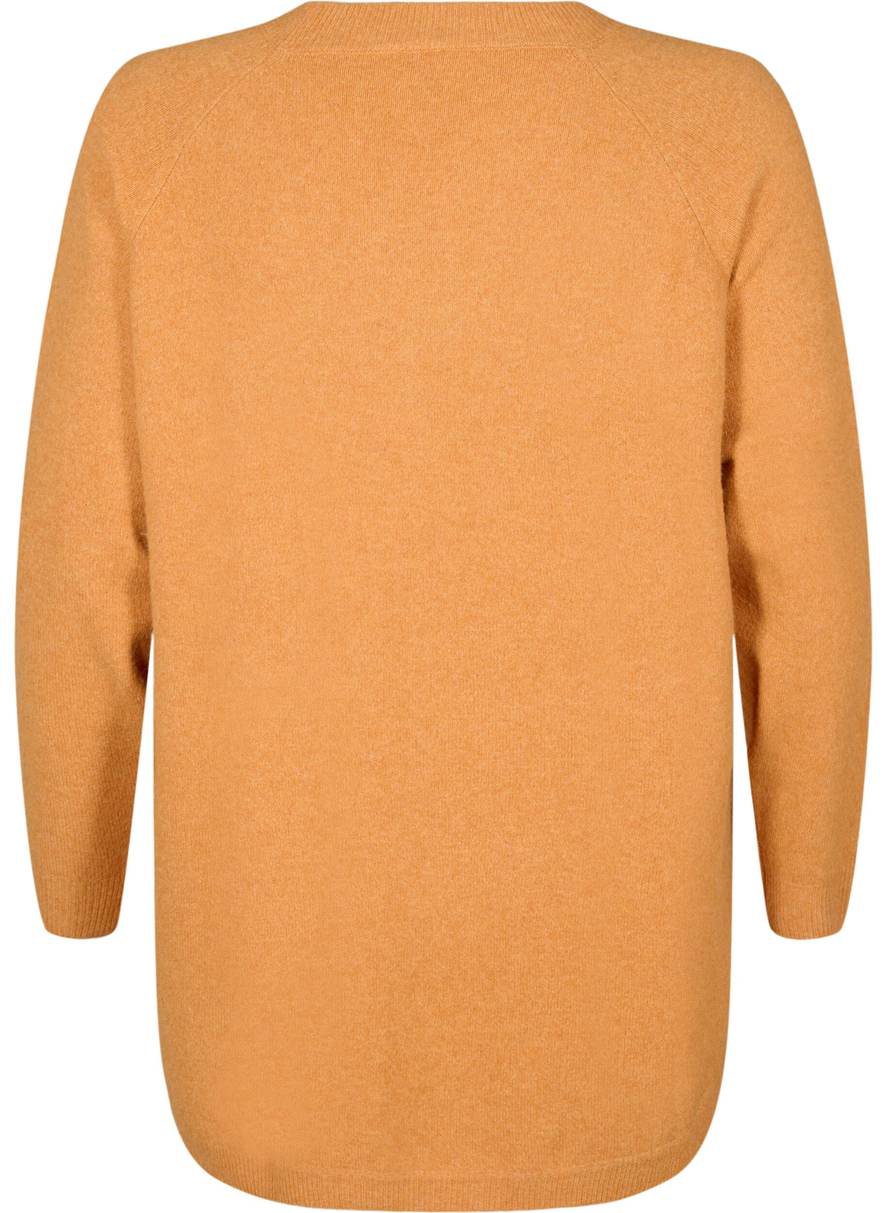 Zizzi Strikket bluse med perledetaljer, Yam White Mel., Packshot image number 1