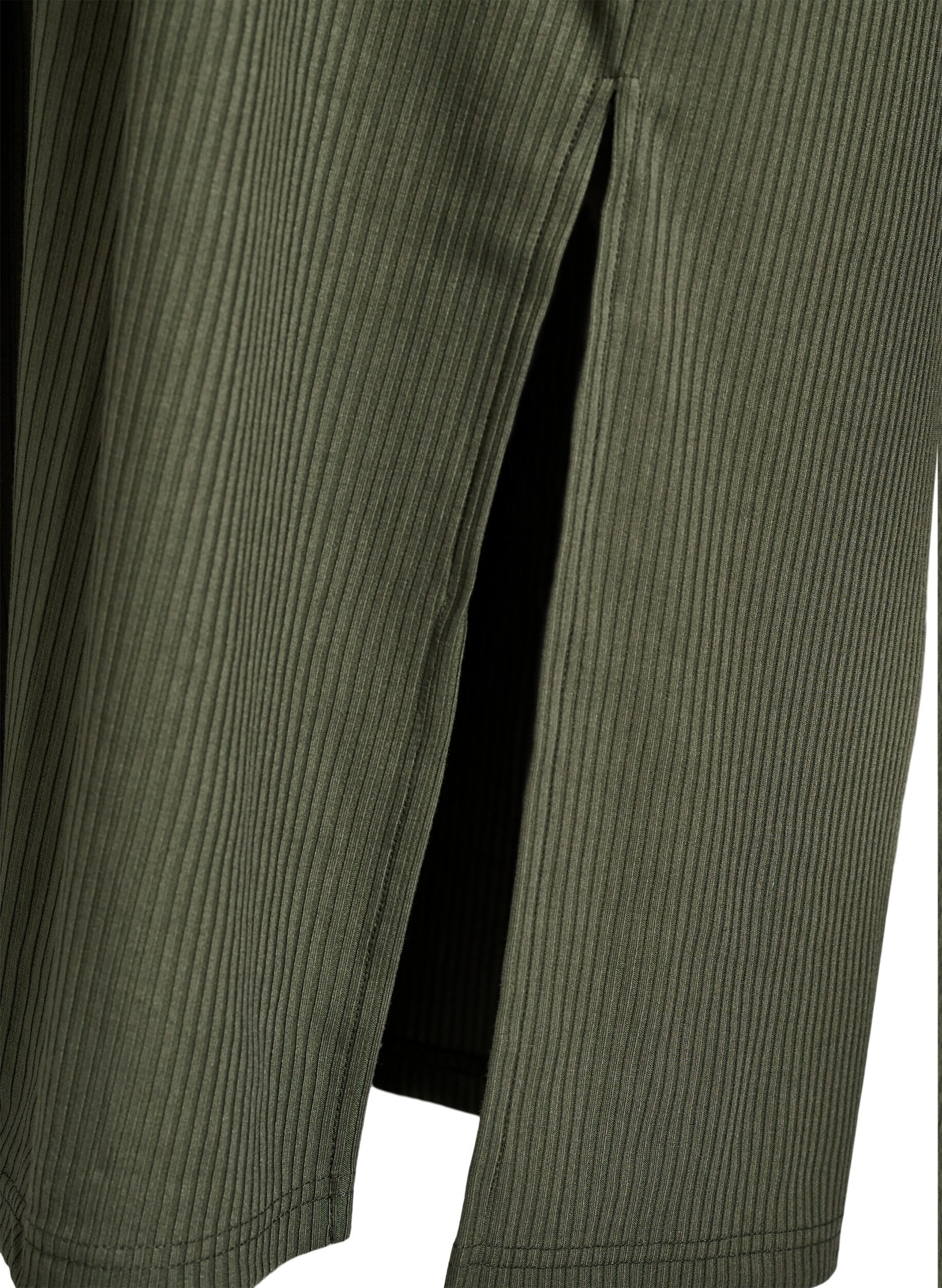 Zizzi Maxikjole i jersey med krage og korte ermer, Gr&oslash;nn, Packshot image number 3