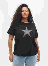 T-skjorter med nagler i økologisk bomull, Black Star , Model